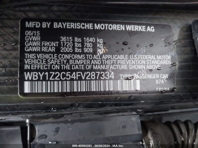 WBY1Z2C54FV287334 BMW I3