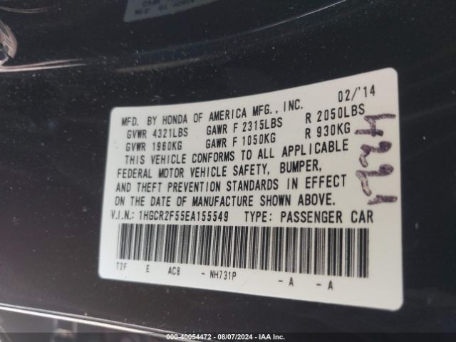 1HGCR2F55EA155549 Honda Accord Sport