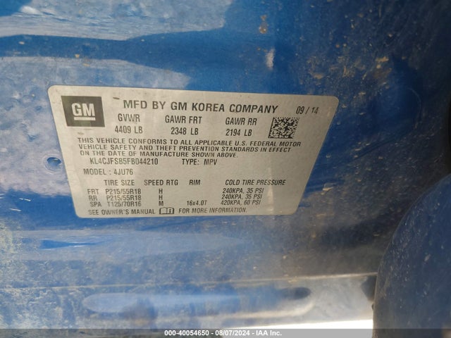 KL4CJFSB5FB044210 Buick Encore Convenience