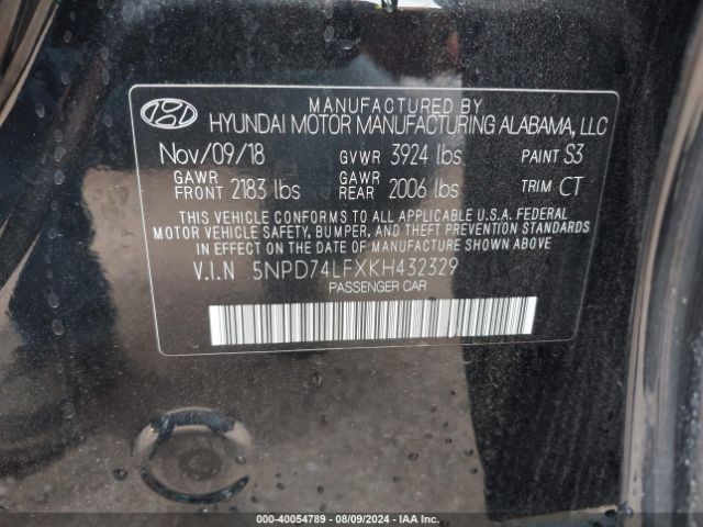 5NPD74LFXKH432329 Hyundai ELANTRA SE