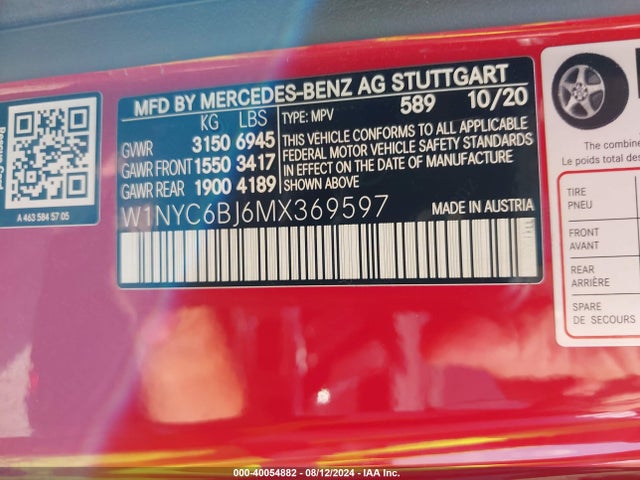 W1NYC6BJ6MX369597 Mercedes-Benz G 550 Suv