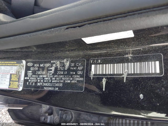 KIA Forte Fe/lxs 2020 3KPF24AD0LE154698 Image 9