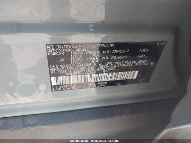 Toyota Rav4 Xle 2019 JTMW1RFV6KJ003688 Image 9