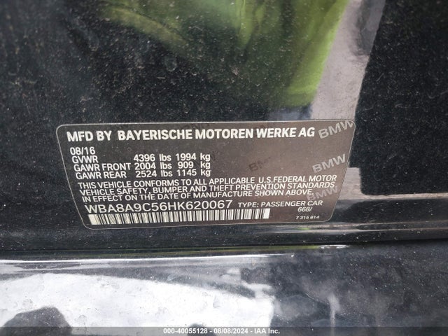 BMW 320i 2017 WBA8A9C56HK620067 Image 9