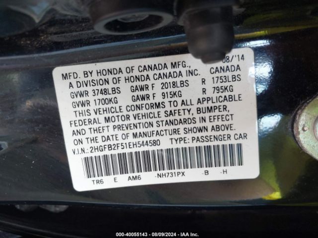 2HGFB2F51EH544580 Honda Civic Lx