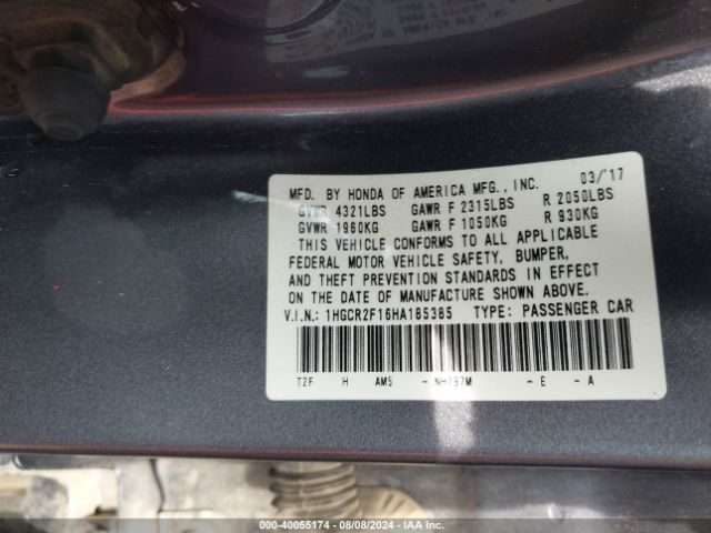 1HGCR2F16HA185385 Honda Accord Sport Special Edition