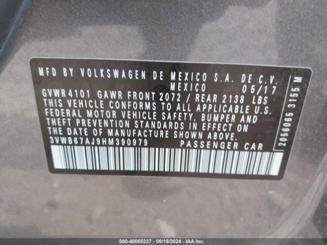 3VWB67AJ9HM390979 Volkswagen JETTA SE