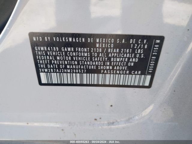 3VW2B7AJ2HM298527 Volkswagen JETTA S