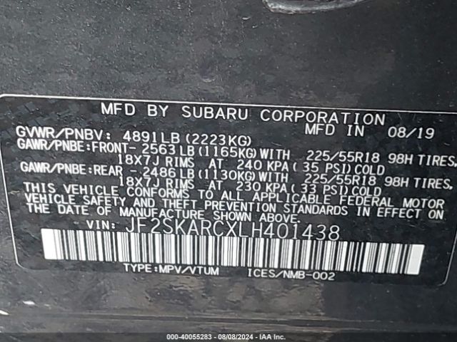 JF2SKARCXLH401438 Subaru Forester Sport