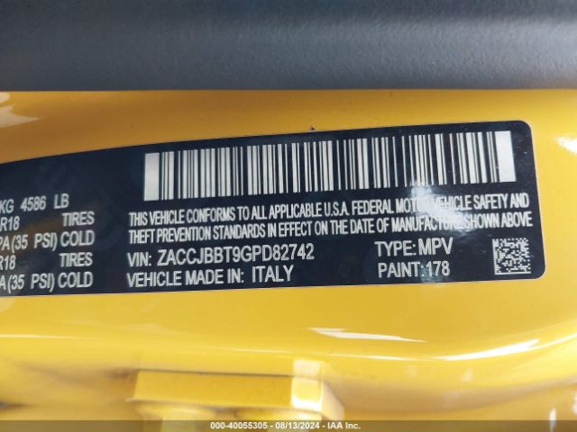 ZACCJBBT9GPD82742 Jeep Renegade Latitude
