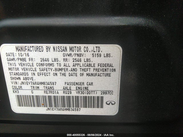 Infiniti Q50 Premium/sport/se 2017 JN1EV7AR4HM834597 Image 9
