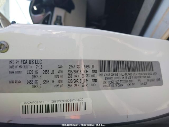 2018 CHRYSLER PACIFICA 2C4RC1BG9JR333352 Photo 8