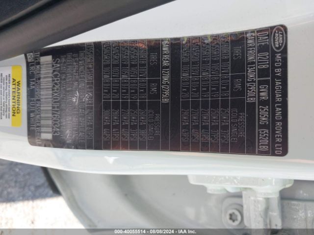 SALCR2RX0JH760343 Land Rover Discovery Sport Hse