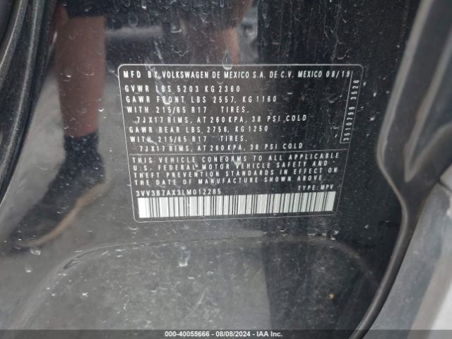 3VV3B7AX3LM012285 Volkswagen Tiguan 2.0t Se/2.0t Se R-line Black/2.0t Sel