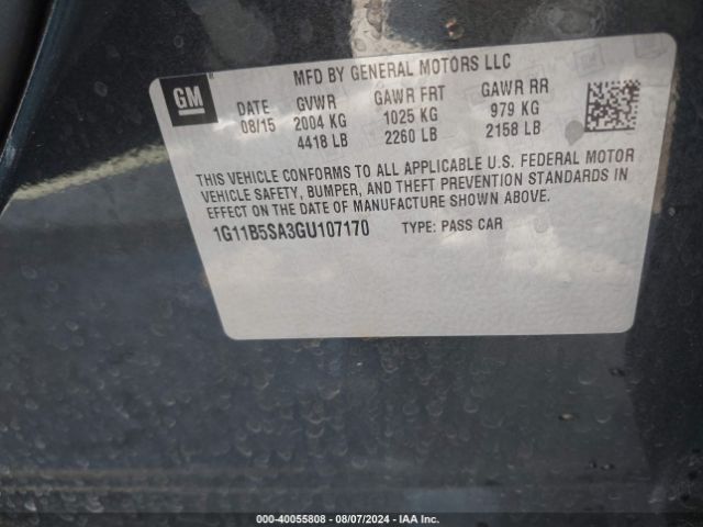 1G11B5SA3GU107170 Chevrolet Malibu Limited Ls
