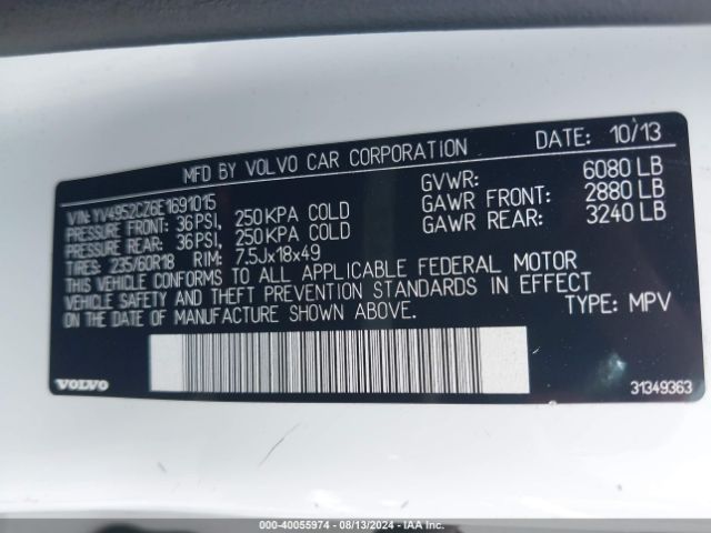 YV4952CZ6E1691015 Volvo XC90 3.2