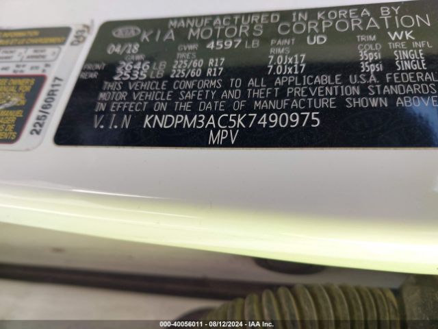 KNDPM3AC5K7490975 KIA Sportage Lx