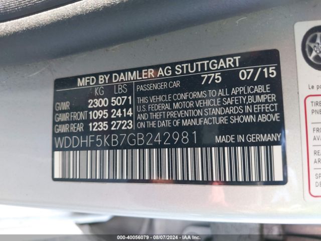 WDDHF5KB7GB242981 Mercedes-Benz E 350