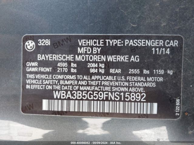 WBA3B5G59FNS15892 BMW 328i Xdrive