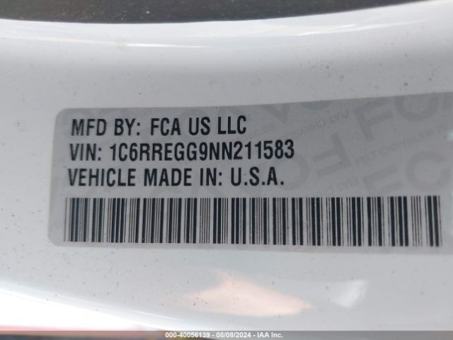 1C6RREGG9NN211583 RAM 1500 Tradesman  4x2 5'7 Box