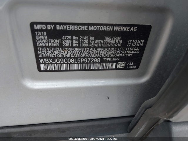 BMW X1 Xdrive28i 2020 WBXJG9C08L5P97298 Image 9