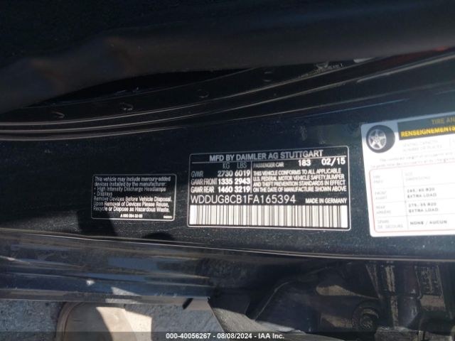 WDDUG8CB1FA165394 Mercedes-Benz S 550