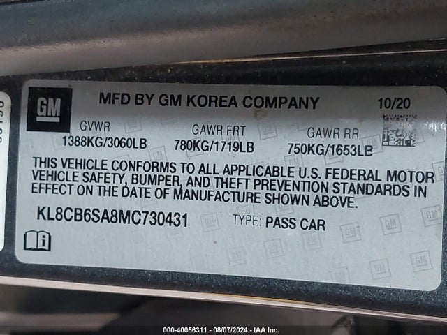 Chevrolet Spark Fwd Ls Automatic 2021 KL8CB6SA8MC730431 Image 9