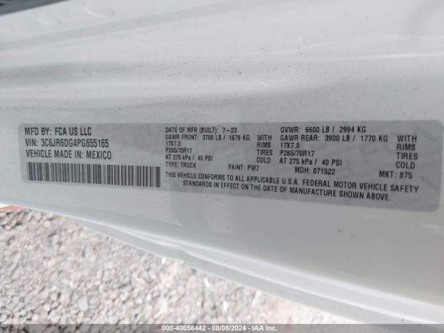 3C6JR6DG4PG655165 RAM 1500 Classic Tradesman Regular Cab 4x2 8' Box