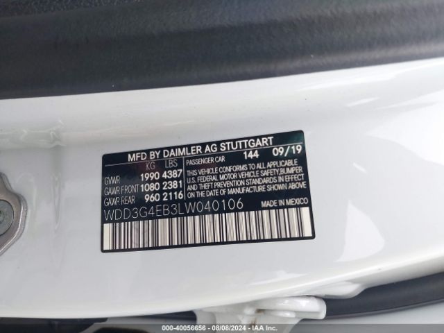 WDD3G4EB3LW040106 Mercedes-Benz A 220