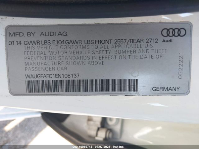 WAUGFAFC1EN108137 Audi A6 2.0t Premium