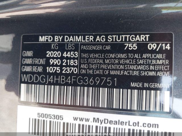 WDDGJ4HB4FG369751 Mercedes-Benz C 250