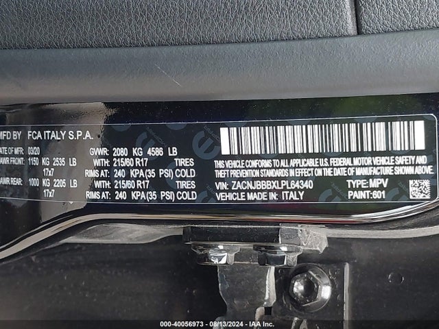 ZACNJBBBXLPL64340 Jeep Renegade Altitude 4x4