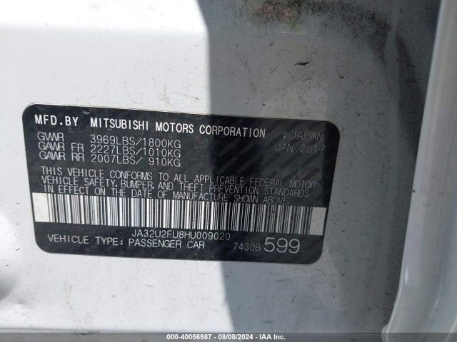 2017 MITSUBISHI LANCER JA32U2FU8HU009020 Photo 8