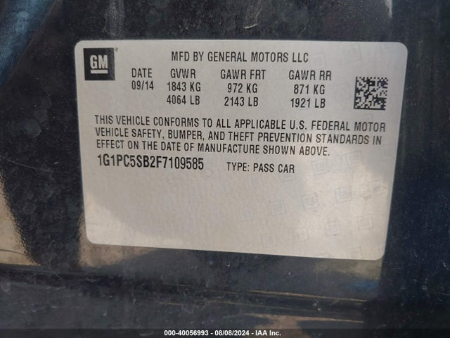 Chevrolet Cruze 1lt Auto 2015 1G1PC5SB2F7109585 Image 9