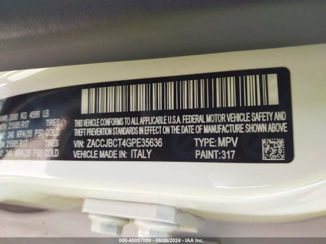 ZACCJBCT4GPE35636 Jeep Renegade Trailhawk
