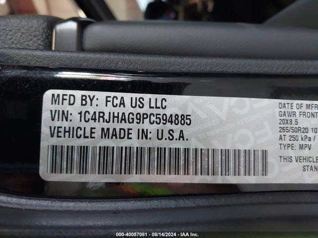 1C4RJHAG9PC594885 Jeep Grand Cherokee Altitude 4x4