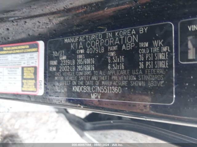 KNDCB3LC7N5511360 KIA NIRO LX