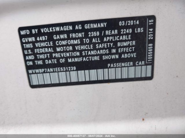 WVWBP7AN1EE531239 Volkswagen Cc 2.0t R-line
