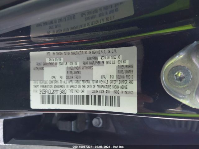 3MZBPADL2KM113489 Mazda Mazda3 Preferred Package