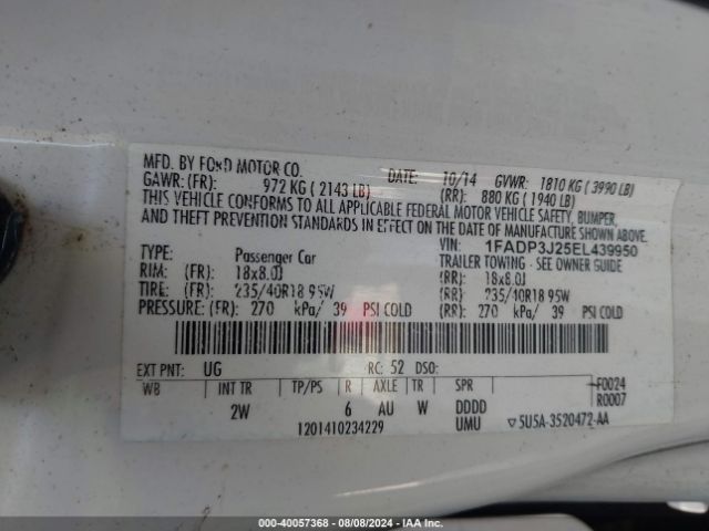 1FADP3J25EL439950 Ford Focus Titanium