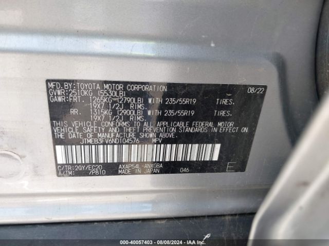 JTMEB3FV6ND104576 Toyota Rav4 Prime Xse