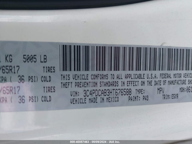 3C4PDCAB3HT676588 Dodge JOURNEY SE