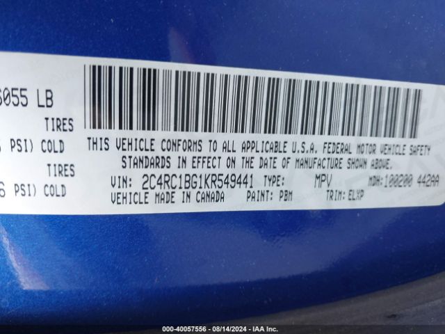 2C4RC1BG1KR549441 Chrysler Pacifica Touring L