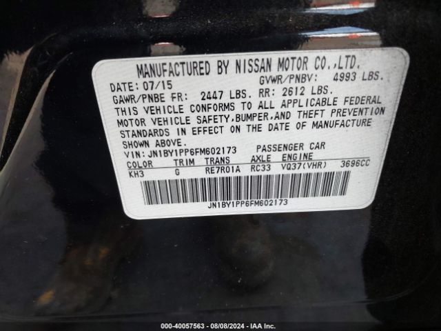 JN1BY1PP6FM602173 Infiniti Q70l 3.7