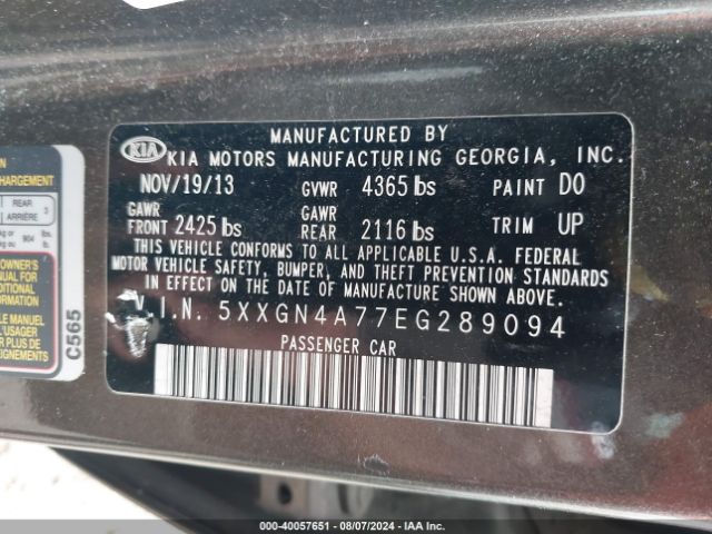 5XXGN4A77EG289094 KIA OPTIMA EX