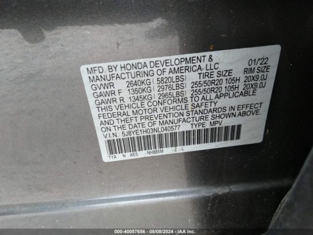 5J8YE1H03NL040577 Acura Mdx A-spec Package