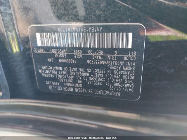 JN1BJ1BV4NW581708 Nissan Rogue Sport Sv Fwd Xtronic Cvt