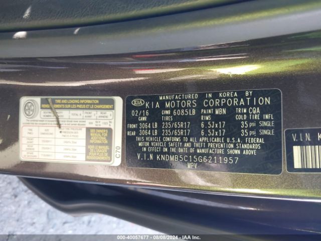 KNDMB5C15G6211957 KIA SEDONA LX