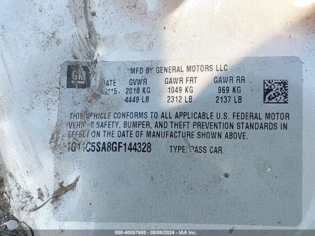 1G11C5SA8GF144328 Chevrolet Malibu Limited Lt