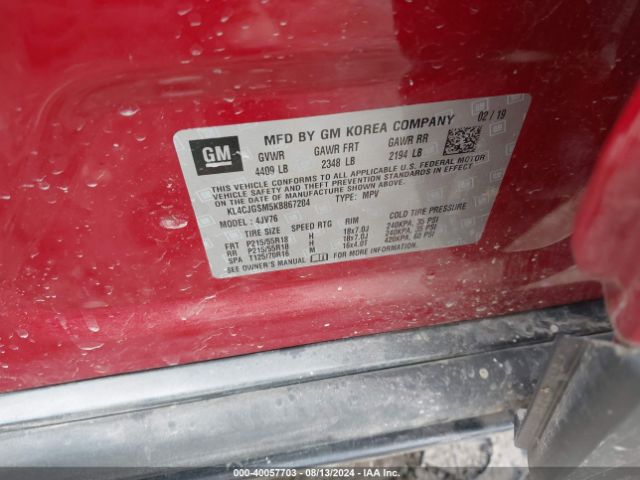 KL4CJGSM5KB867284 Buick Encore Awd Essence